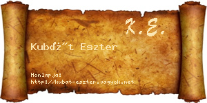 Kubát Eszter névjegykártya